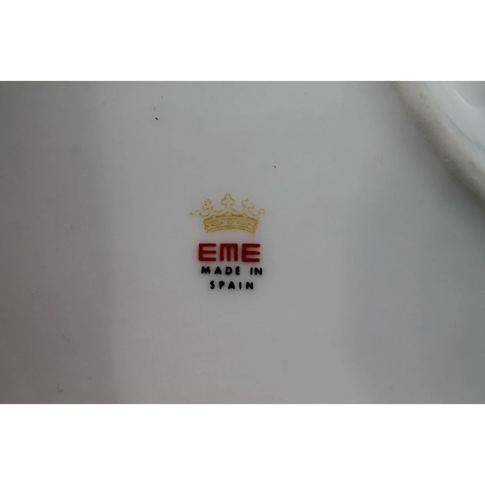 EME Spain Porcelain Trinket Dish Map of Spain Gold Trim Souvenir 5 x 4 Inch